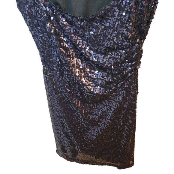Cache Women's Party Dress Cocktail Sequins Mini Cutout Back Purple Black Size 10 - Picture 9 of 11